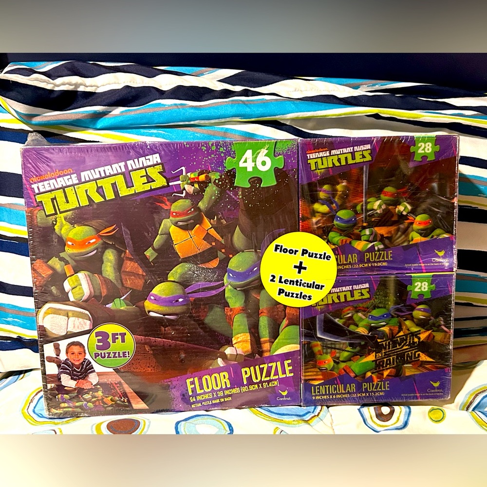 Teenage Mutant Ninja Turtles Puzzle Pack, New, 3 Puzzles, Nickelodeon